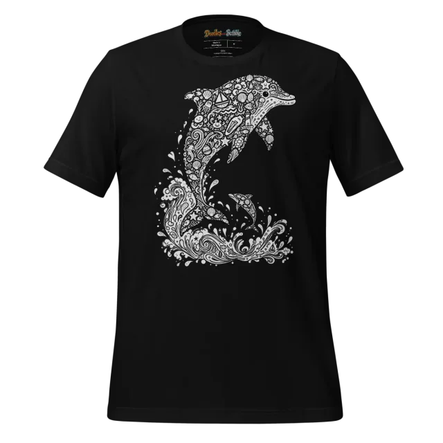 Zentangle Dolphin T Shirt Oceanic Elegance alternate view