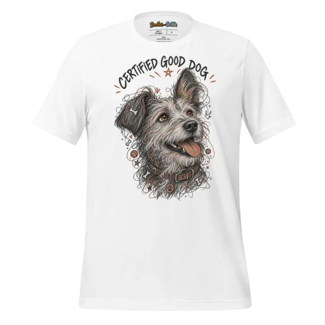 Dog Doodle T Shirt with Adorable Sketch Art