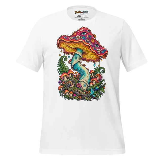 Psychedelic Mushroom T Shirt with Fungal Fantasy Art
