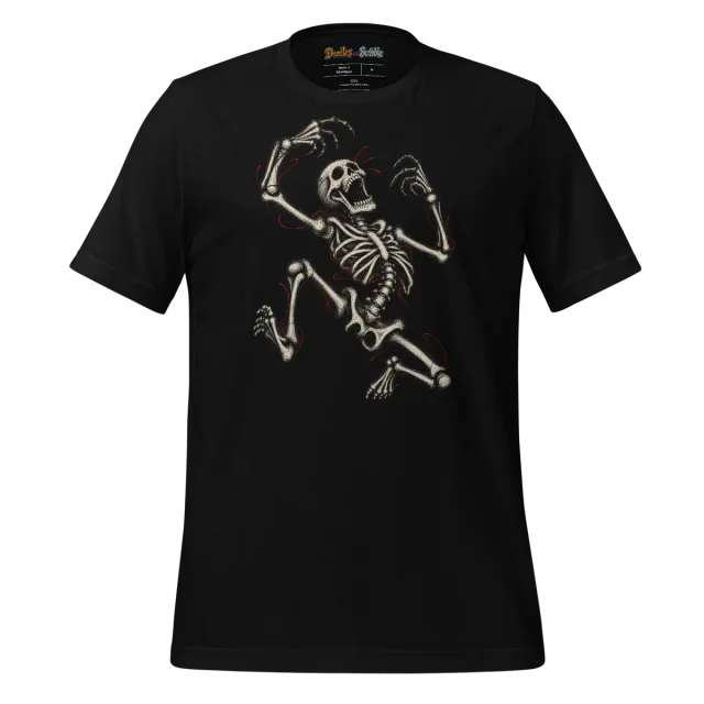 Skeleton Scribble T Shirt Frenzied Bones Design alternate view