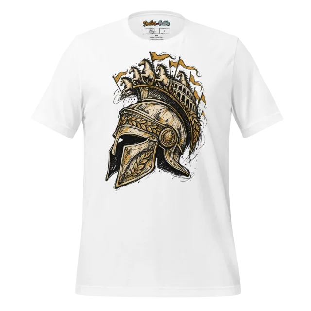 Gladiator Crest Helmet T Shirt with Scribble Art