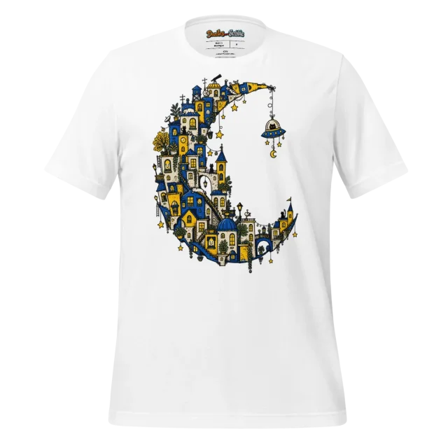 Lunar City T Shirt Celestial Metropolis Doodle