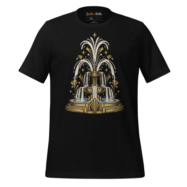 Art Deco Fountain T Shirt with Ornamental Scribble Design alternate view