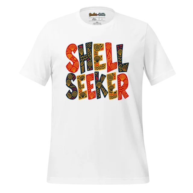Patterned Seashell T Shirt with Vibrant Coastal Artwork