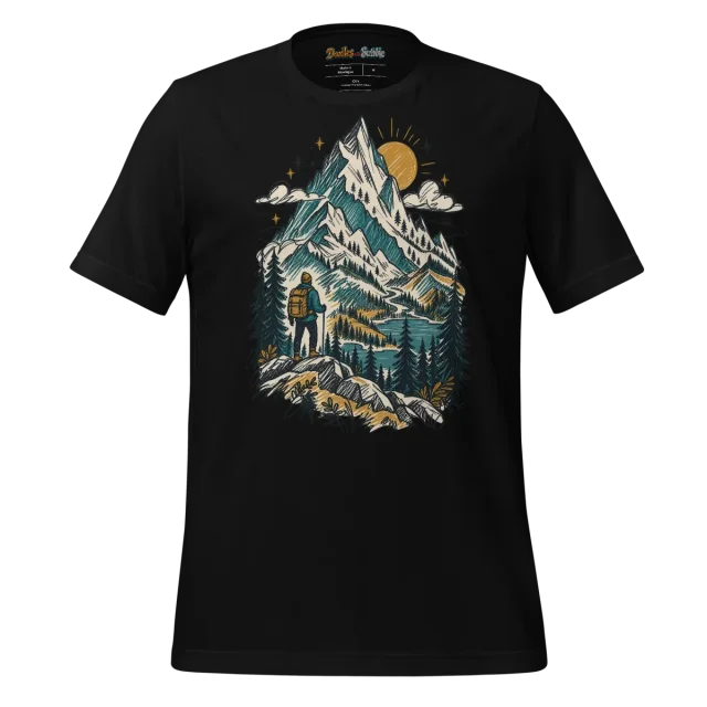 Mountain Horizon T Shirt Inspired Doodle Design alternate view
