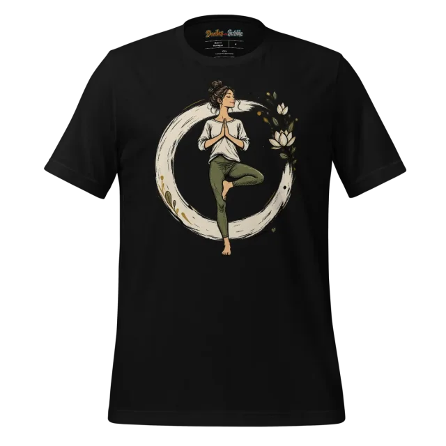 Enso Yoga Pose T Shirt with Tranquil Asana Outline alternate view