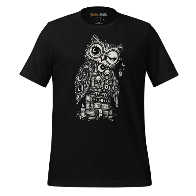 Zentangle Owl T Shirt Nocturnal Wisdom alternate view