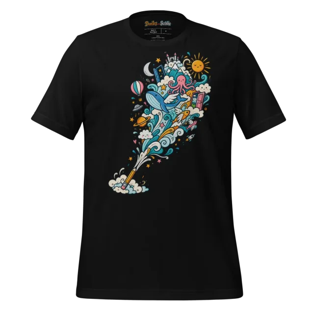 Abstract Doodle T Shirt Whimsical Imagination Explosion alternate view