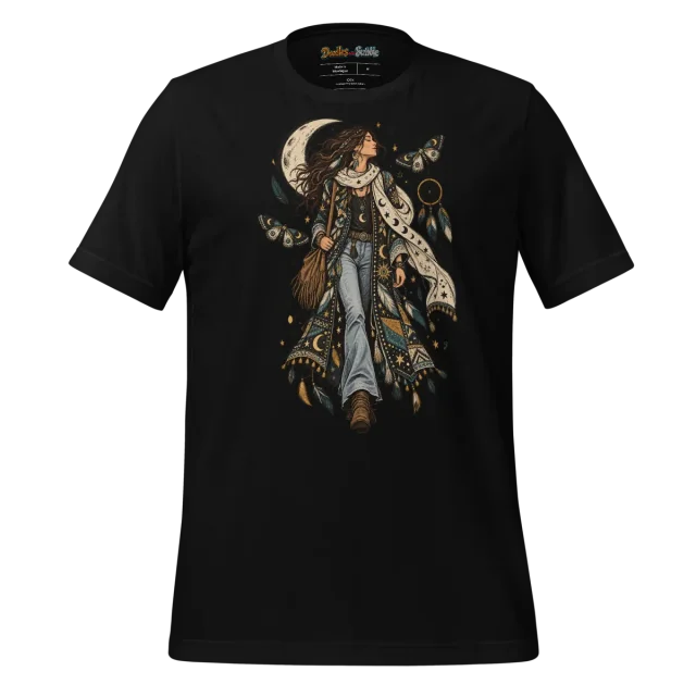 Celestial Bohemian T Shirt with Night Aura Doodle alternate view