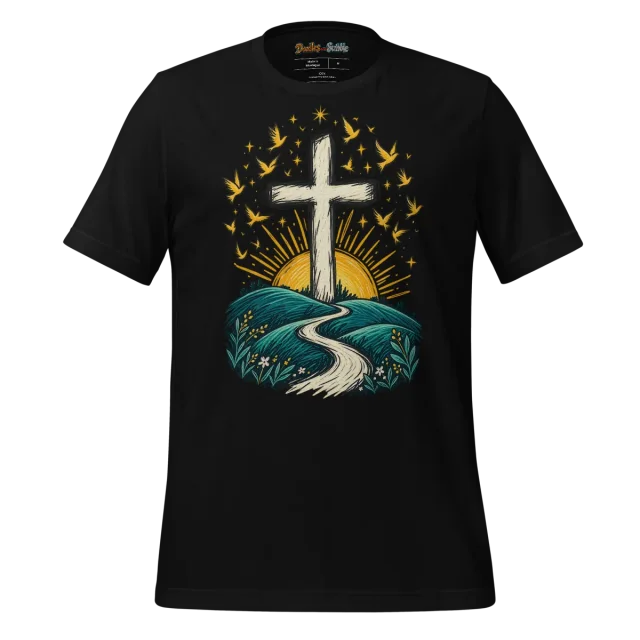 Dawning Hope Cross T Shirt with Inspirational Illustration alternate view