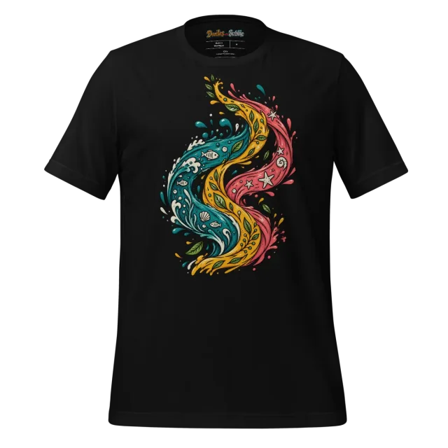 Colour Splash Swirl T Shirt with Vibrant Swirls alternate view