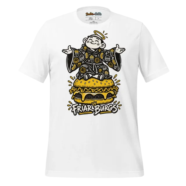 Friar Burgs Monk T Shirt Small Monk & Burger Logo