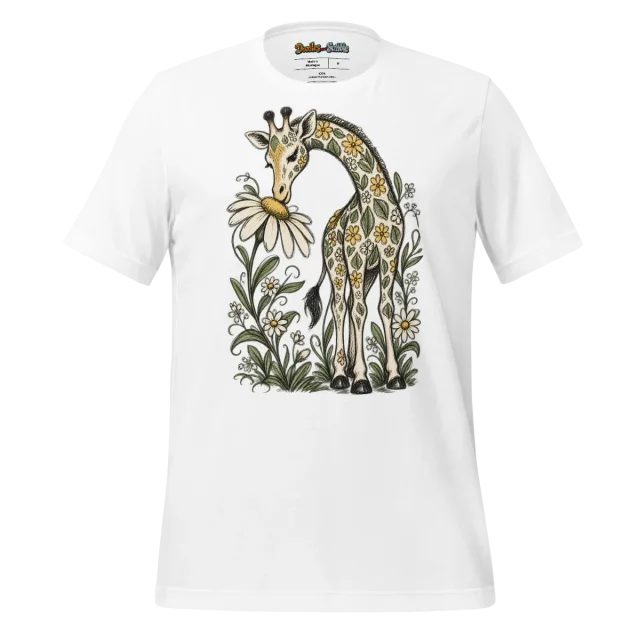 Giraffe Floral Outline T Shirt