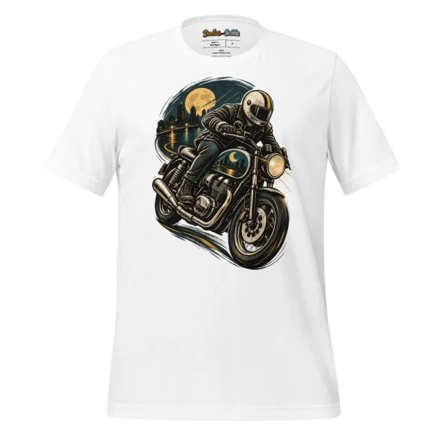Vintage Bike T Shirt with Midnight Rider Nightscape