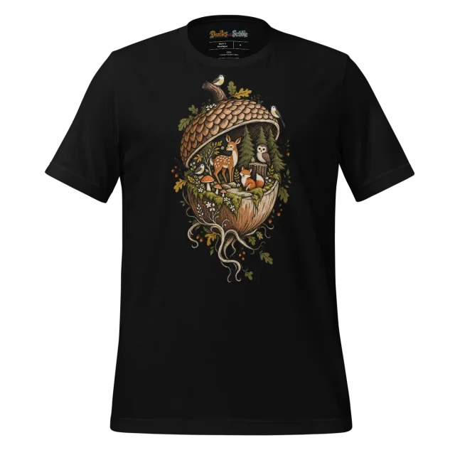 Forest Fauna T Shirt Whimsical Wilderness Doodle alternate view