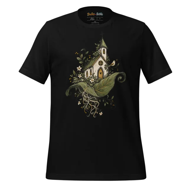 Church Nature Doodle T Shirt Simplistic Charm alternate view