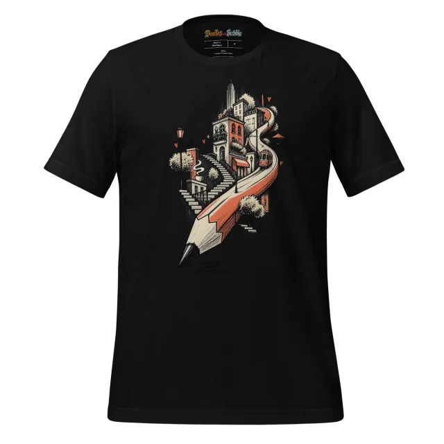 Metropolitan Sketch T Shirt with Urban Doodle Art alternate view