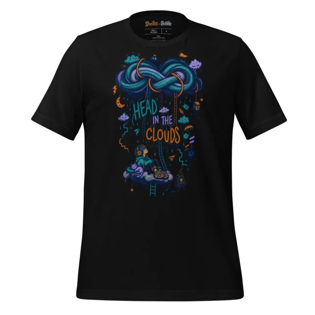 Whimsical Cloud T Shirt with Doodle Art alternate view