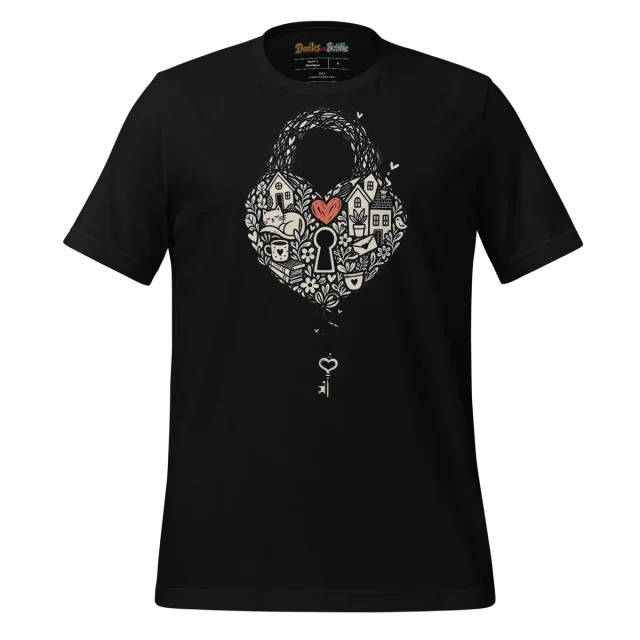 Locked in Love T Shirt Soulful Scribbles Design alternate view