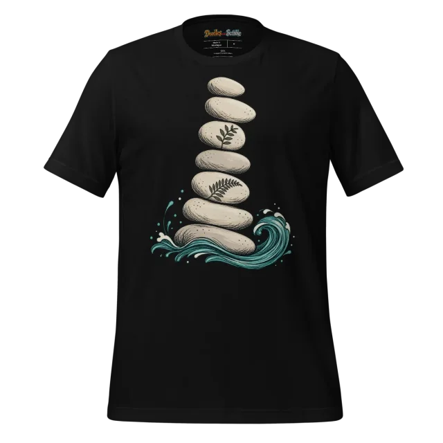Stacked Stones Yoga T Shirt with Gentle Waves alternate view