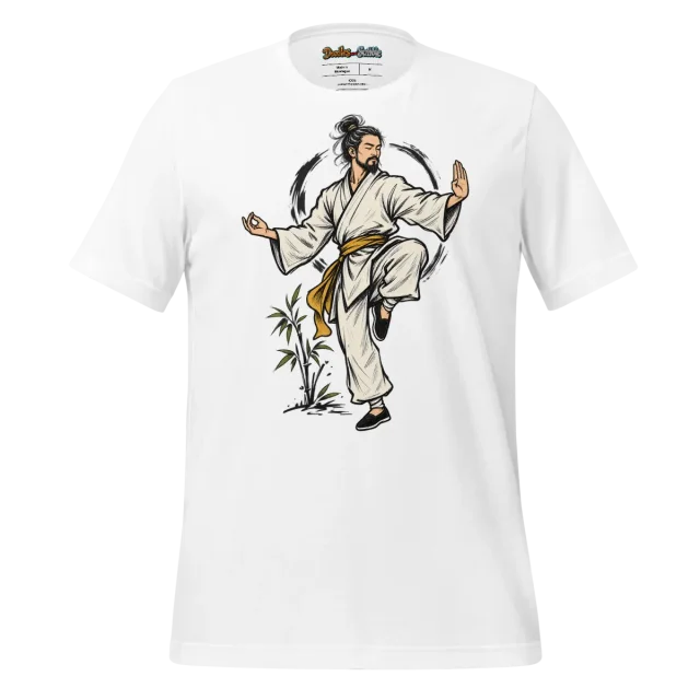 Zen Master Doodle Martial Arts T Shirt with Embroidered Design