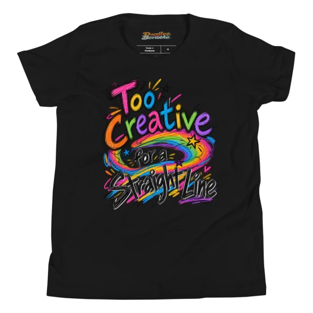 Too Creative for a Straight Line Youth T Shirt alternate view