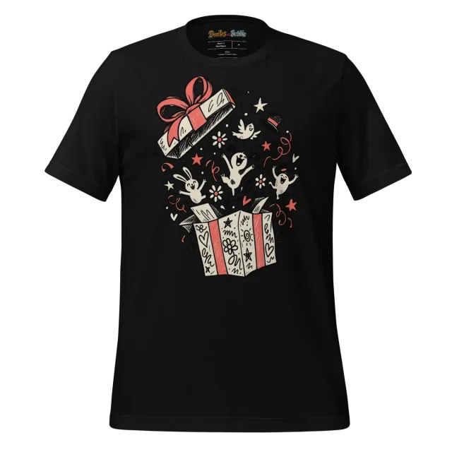 Gift Box Doodle T Shirt Unwrapped Joy alternate view