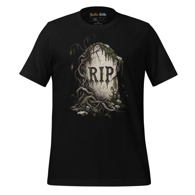 Gravestone Scribble T Shirt for Eerie Halloween Style alternate view