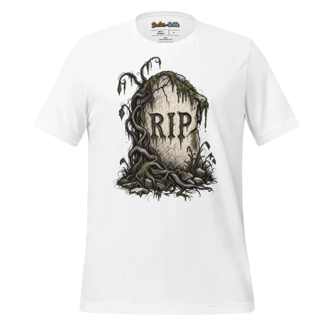Gravestone Scribble T Shirt for Eerie Halloween Style