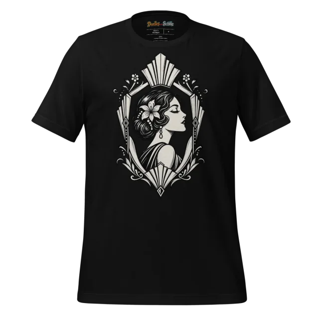 Noir Art Deco Crest T Shirt with Vintage Elegance alternate view