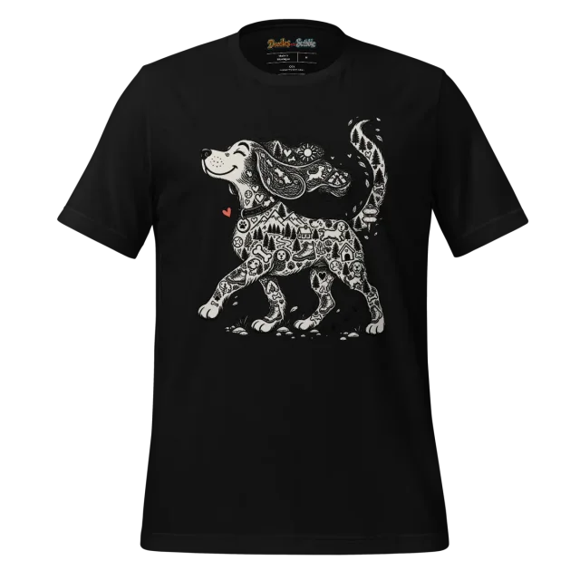 Zentangle Dog T Shirt Loyal Companion Hound alternate view