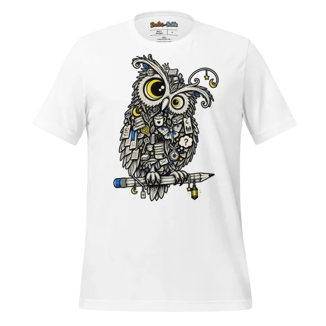 Psychedelic Owl T Shirt Wisdom in Colours
