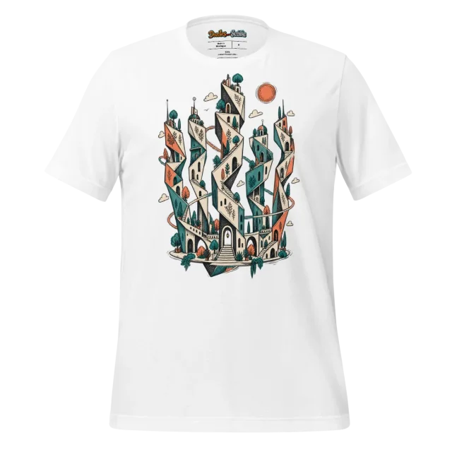Geometric Cityscape T Shirt Doodle Fashion Statement