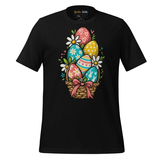 Vibrant Easter Basket T Shirt with Eggs travaganza Doodle alternate view