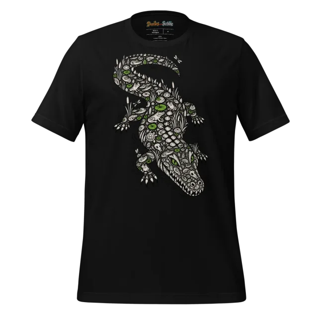 Zentangle Alligator T Shirt Swirling Scales and River Tales alternate view