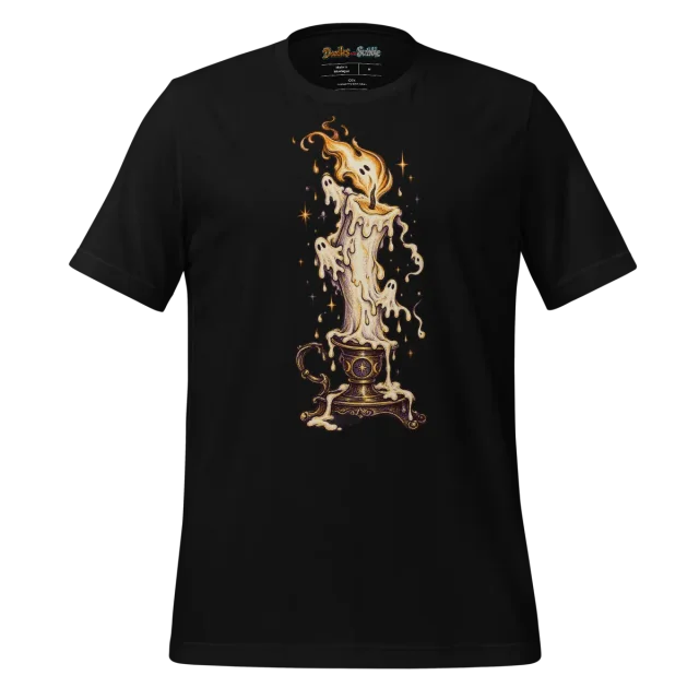 Dripping Candle T Shirt with Halloween Doodle alternate view