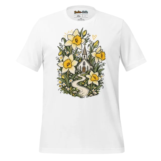 Easter Church Doodle T Shirt Springtime Sanctuary