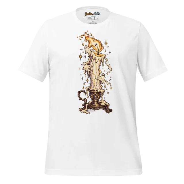 Dripping Candle T Shirt with Halloween Doodle