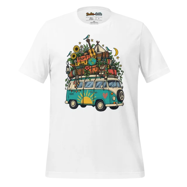 Vintage Van T Shirt Bohemian Roadtrip Doodle