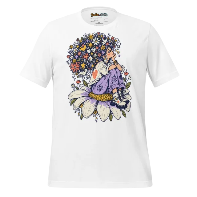 Flower Maiden T Shirt Whimsical Character Art