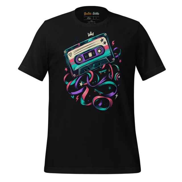 Neon Cassette T Shirt with Retro Groove Artwork alternate view