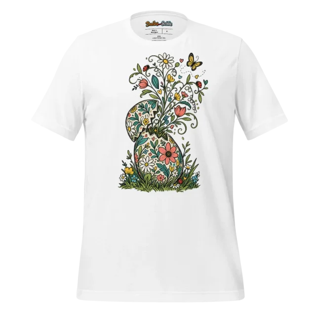 Spring Garden Egg T Shirt with Meadow Magic Doodle