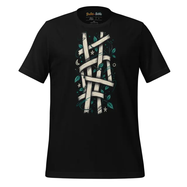 Abstract Lattice T Shirt with Doodle Art alternate view