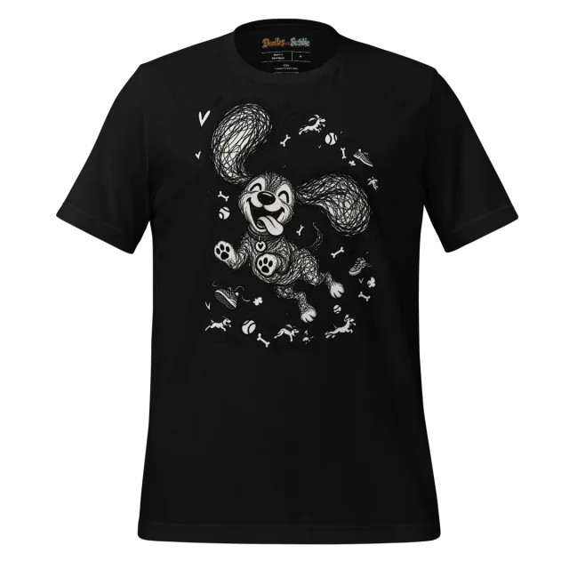 Expressive Canine T Shirt Cute Animal Doodle alternate view