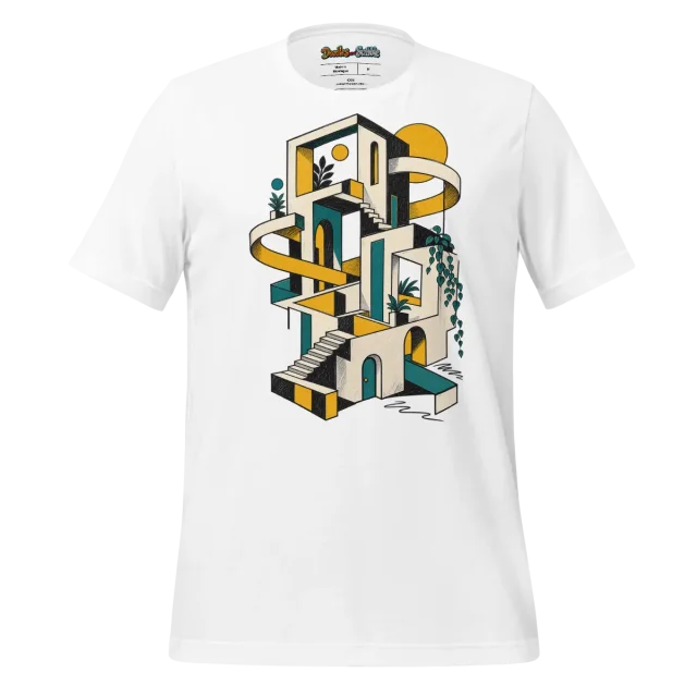 Geometric Urban Structure T Shirt Modernist Doodle