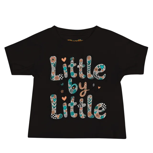 Exact Words Little By Little In Gentle Stacked Max Doodles Baby T Shirt alternate view