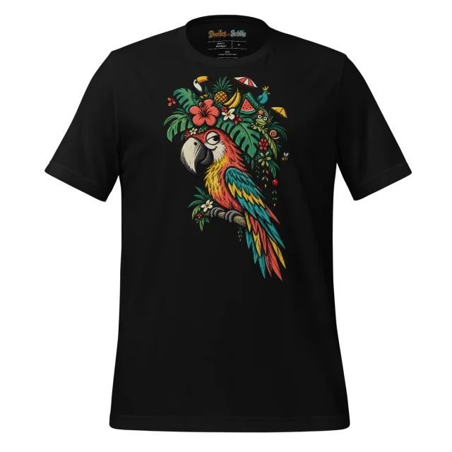 Zentangle Parrot T Shirt Tropical Illusion Design alternate view