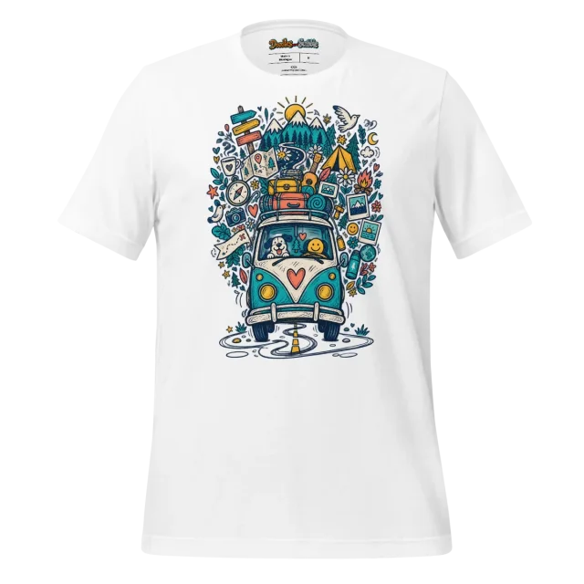 Voyager Roadtrip T Shirt Retro Travel Doodle