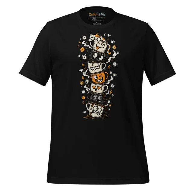 Coffee Lover T Shirt Caffeinated Doodles alternate view