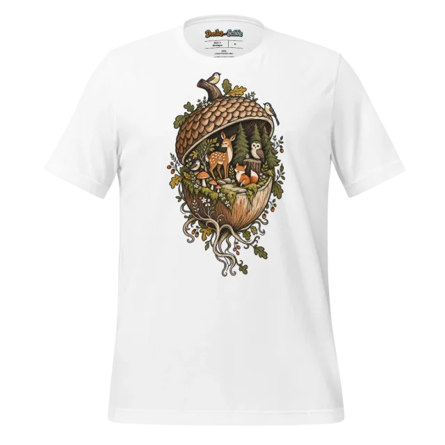 Forest Fauna T Shirt Whimsical Wilderness Doodle